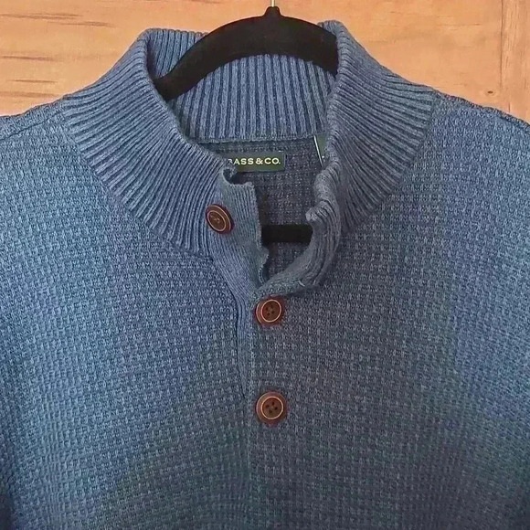 Blue 1/4 Button Sweater - Picture 3 of 8
